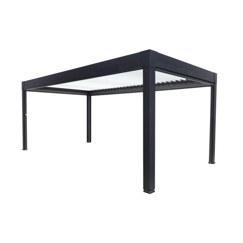 Pergola bioclimatique motorisée Pianela Bi-zone LDD noir sable 6 x 3 x 2,5 m
