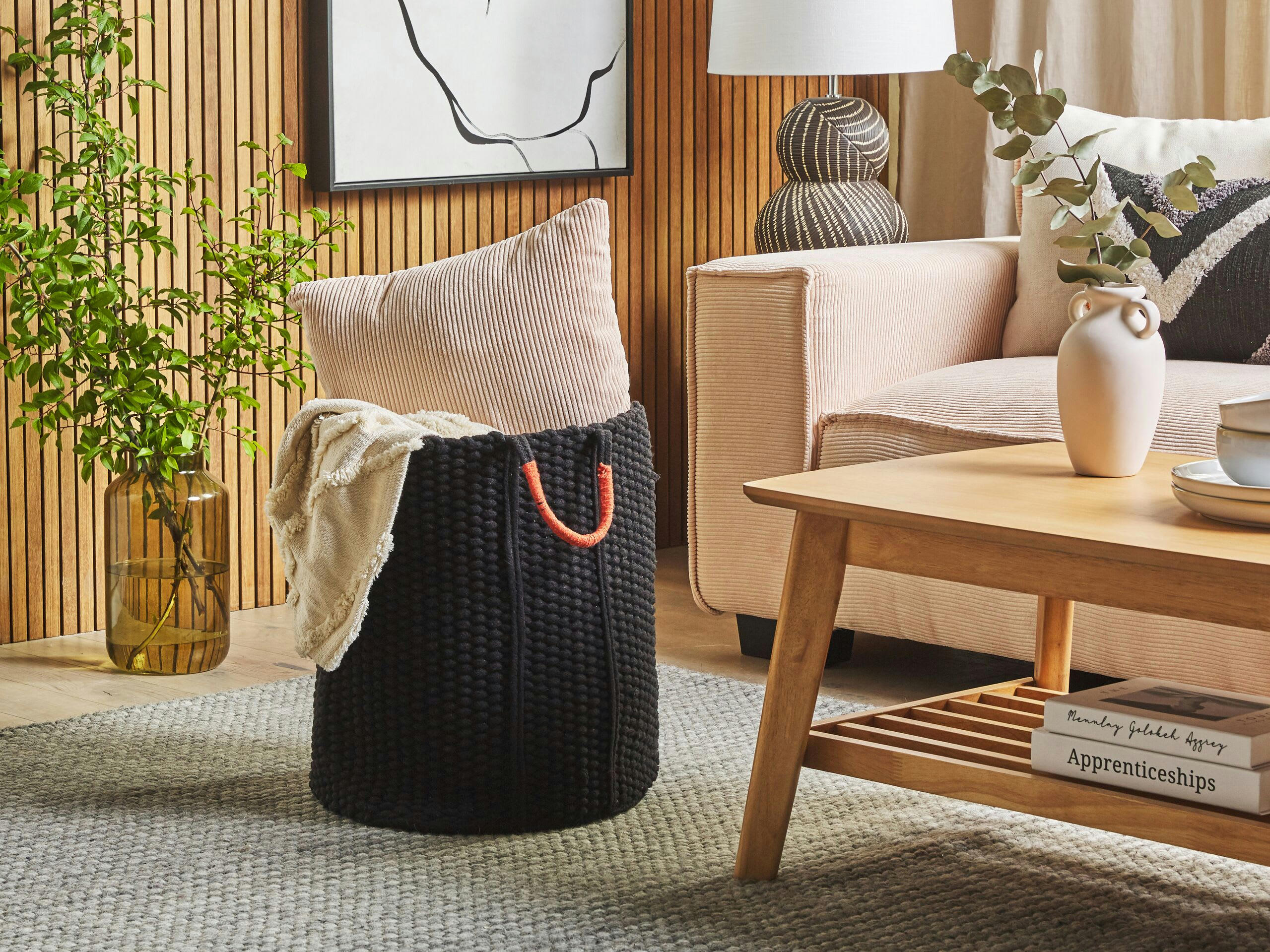 MANNAR - Panier en coton noir