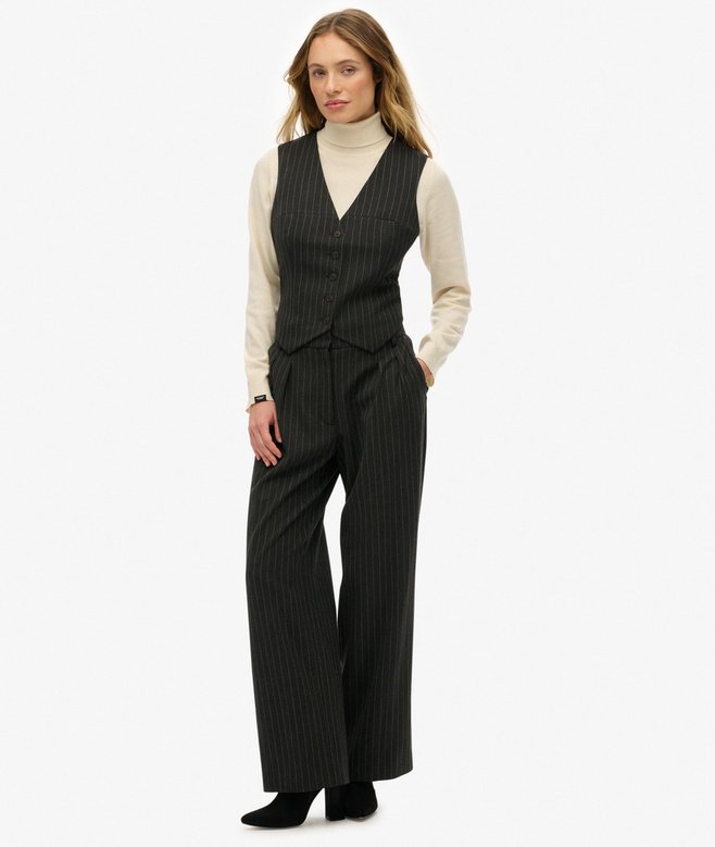 Mid Rise Pinstripe Trousers