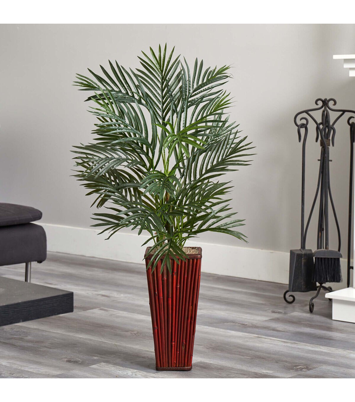 Nearly Natural Areca Artificial Palm in Bamboo Planter
