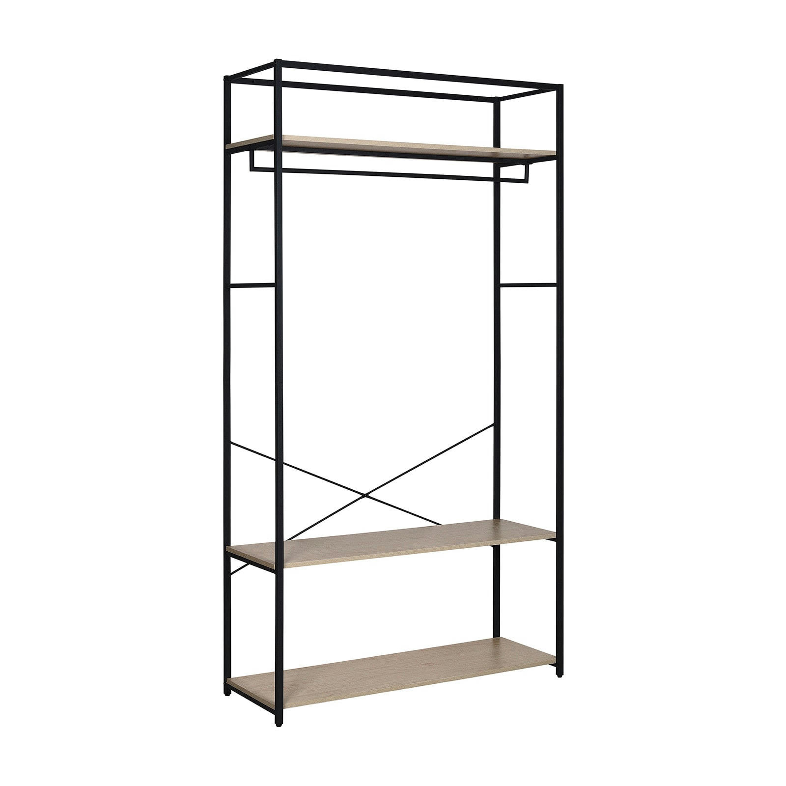 JUNE - Portant vêtements bois et métal L110 x H200cm  Noir