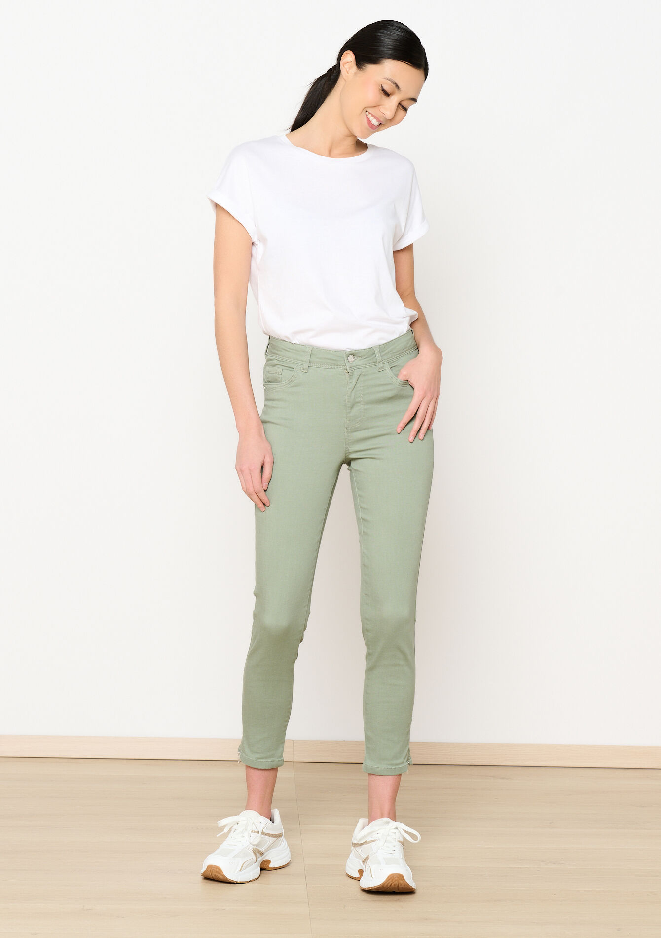 Slimfit broek met rits