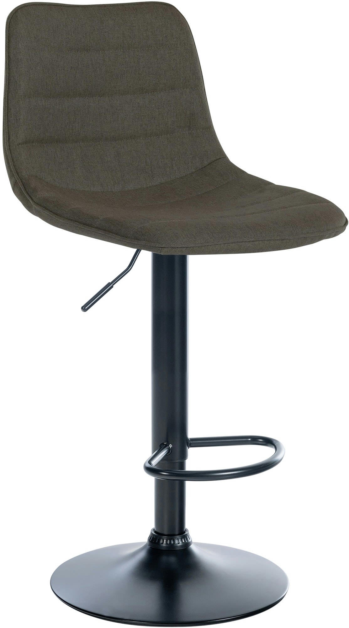 LEX - Tabouret de bar ajustable pivotant en tissu Taupe