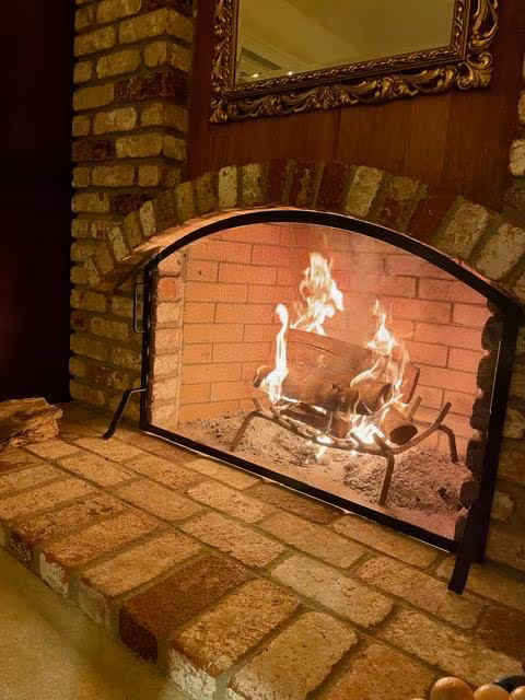 Arch Fireplace Screen: Carbon Steel, Single Panel, USA Made