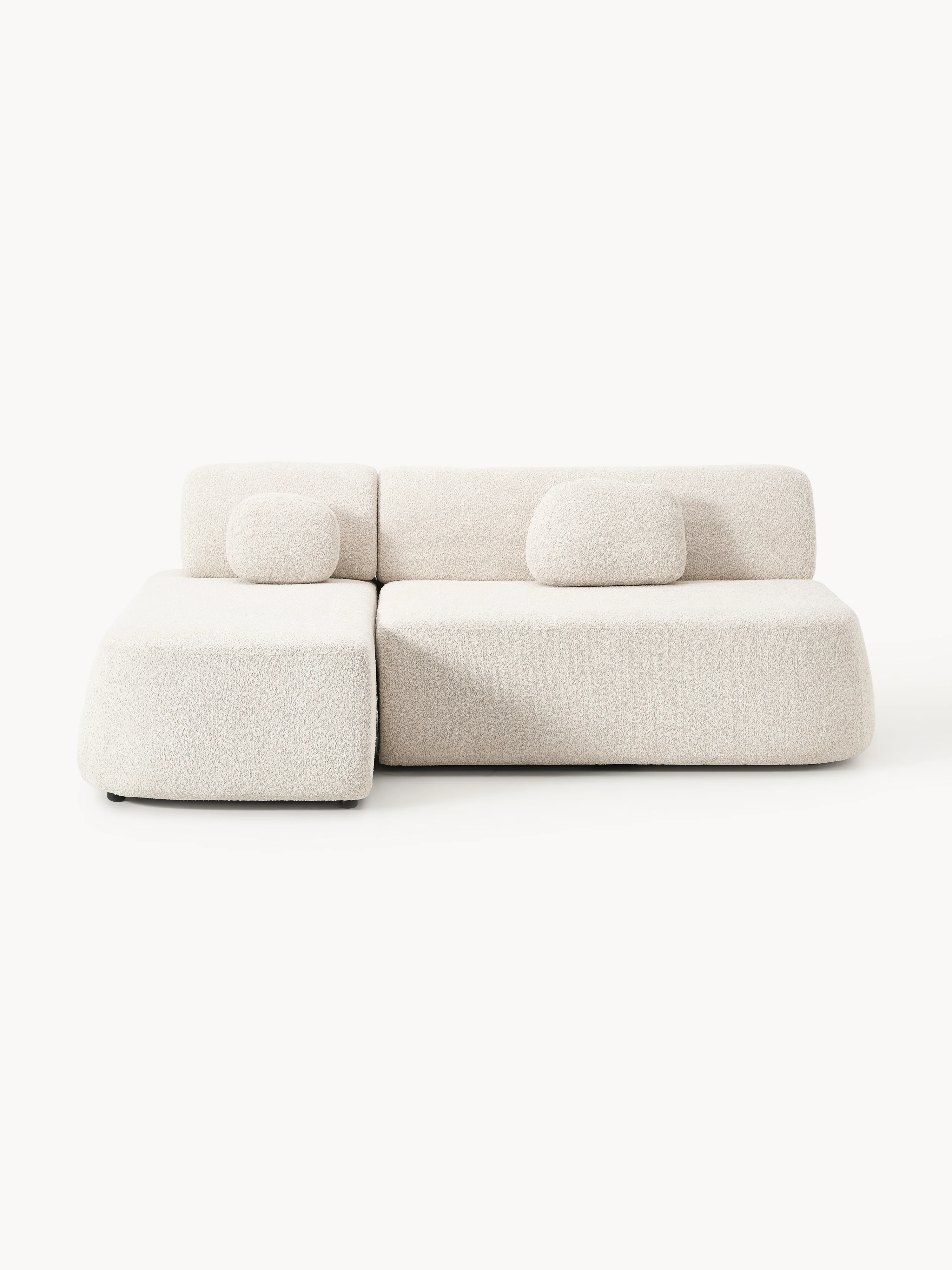 Schlafsofa Pao aus Teddy-Bouclé mit Stauraum