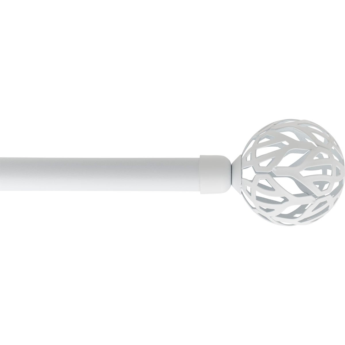 Kit Varão Extensível Vintage Branco Mate 210-380cm