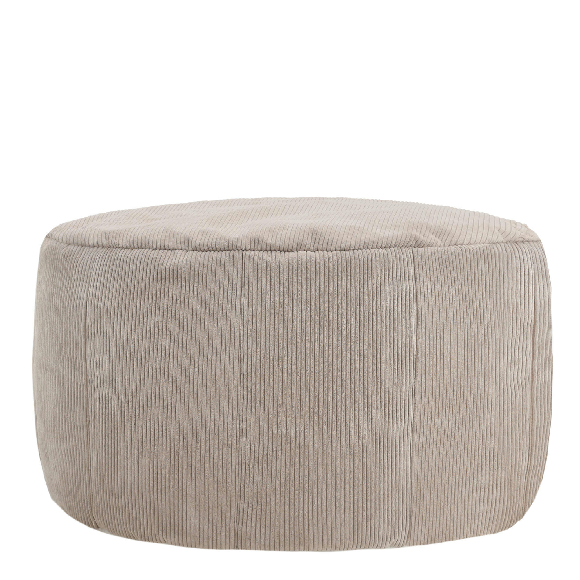 REMI - Pouf en velours finement côtelé demi-lune beige