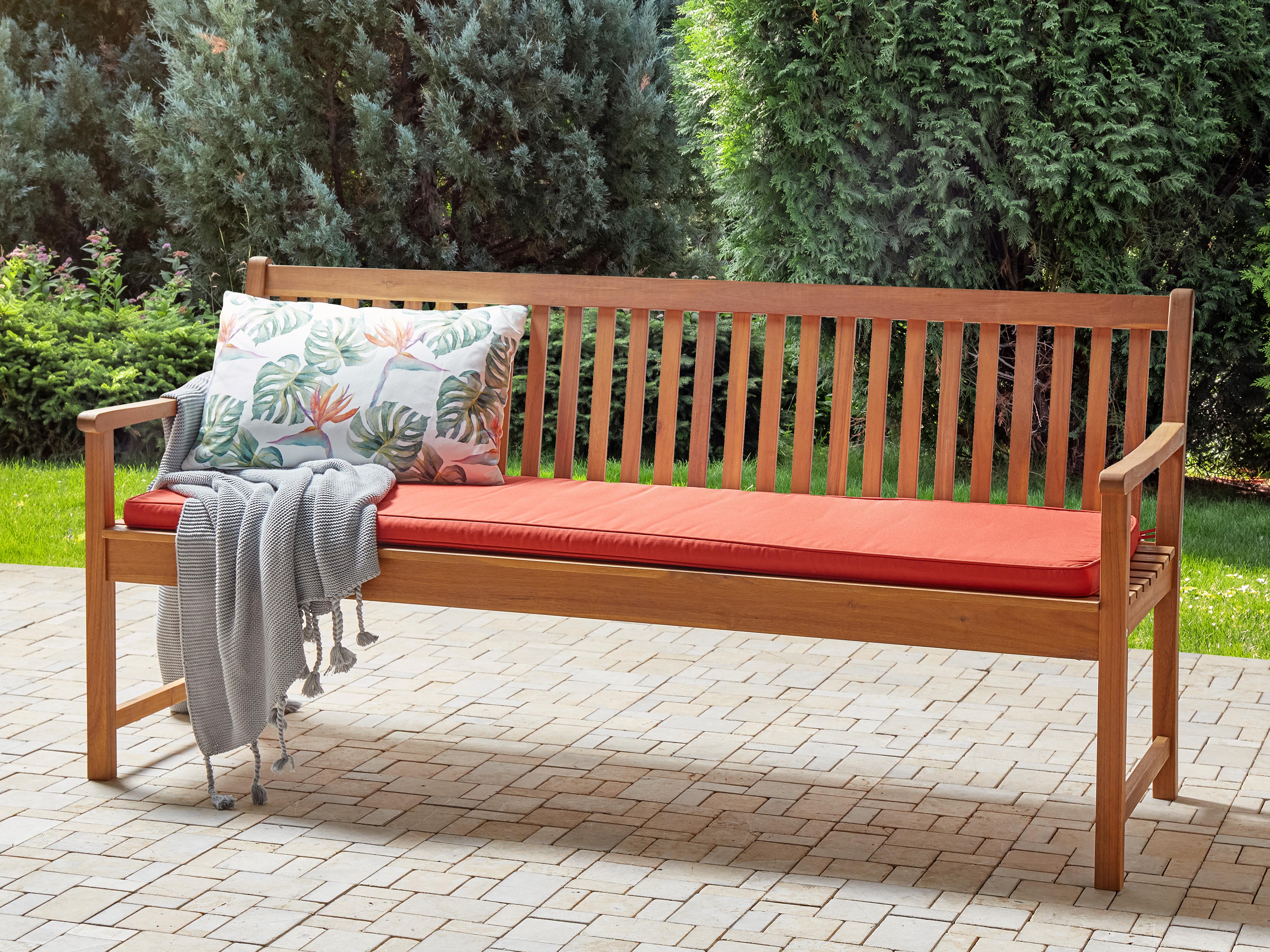 Bench Seat Pad Cushion VIVARA 169 x 50 cm Dark Red