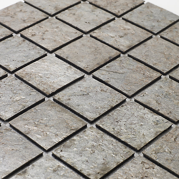 Mosaïque en pierre naturelle 30 x 30 cm - carreau 2,5 x 2,5 cm cuivre