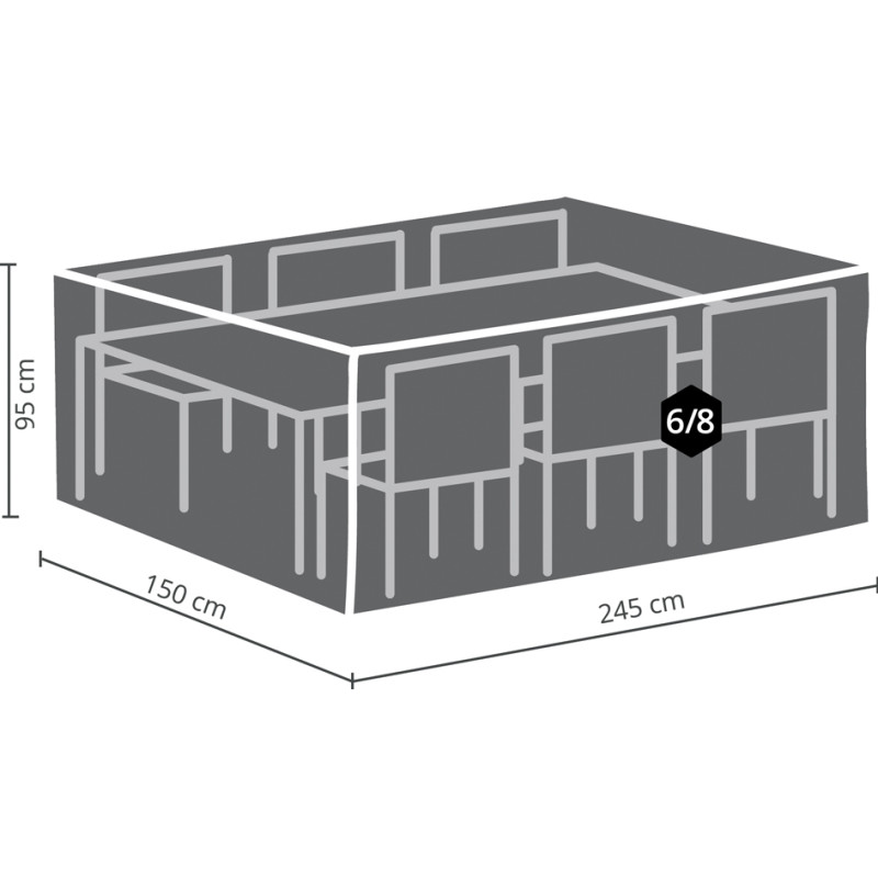 Housse pour ensemble de jardin 245 x 150 x 95 cm PEREL