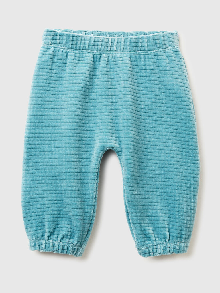 Chenille trousers with embroidery