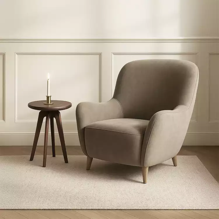 Habitat Denham Fabric Wingback Chair - Taupe