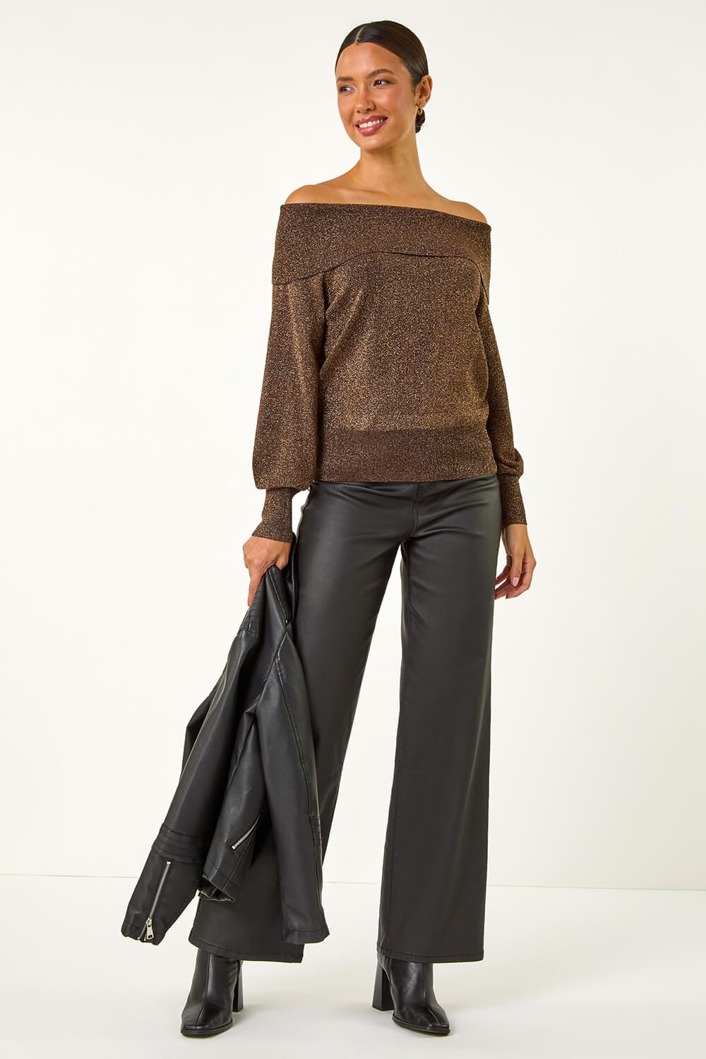 Roman Bardot Sparkly Knit Jumper
