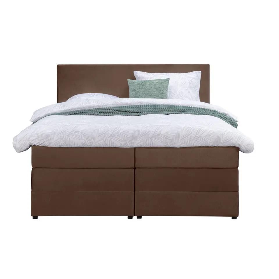 Boxspring met opbergruimte Liv egaal - bruin - 180x200 cm
