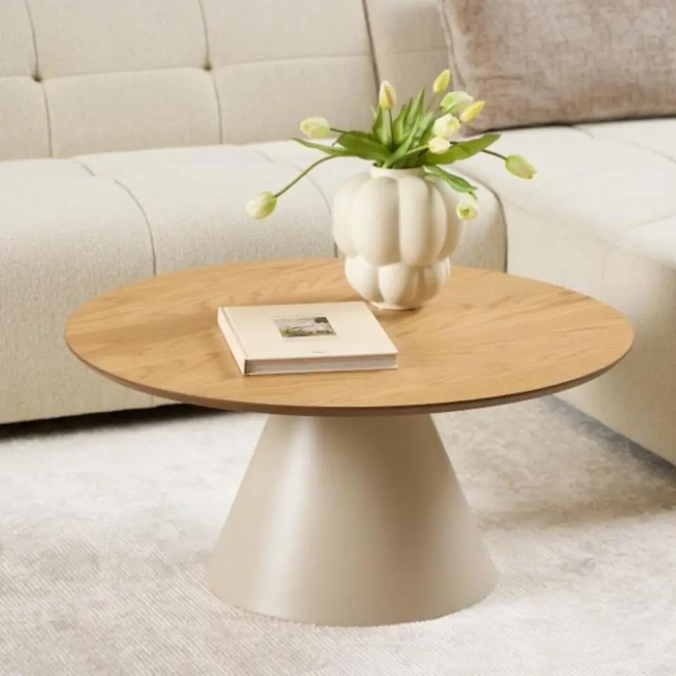 Salontafel Naturel/Grijs - 85x85x40cm - Skagen