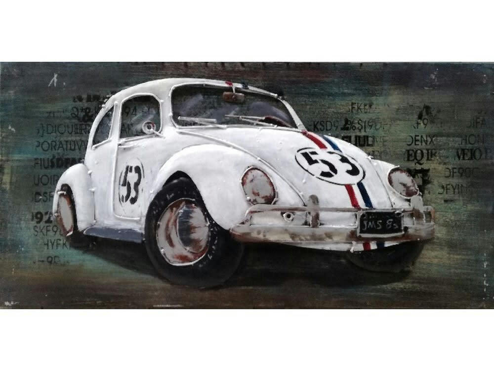 MÉTAL BRASS - Tableau relief en métal coccinelle n°53 80x40