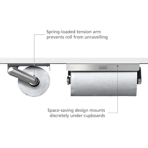 Joseph Joseph RollGrip Under Shelf Stainless Steel Kitchen Roll Holder