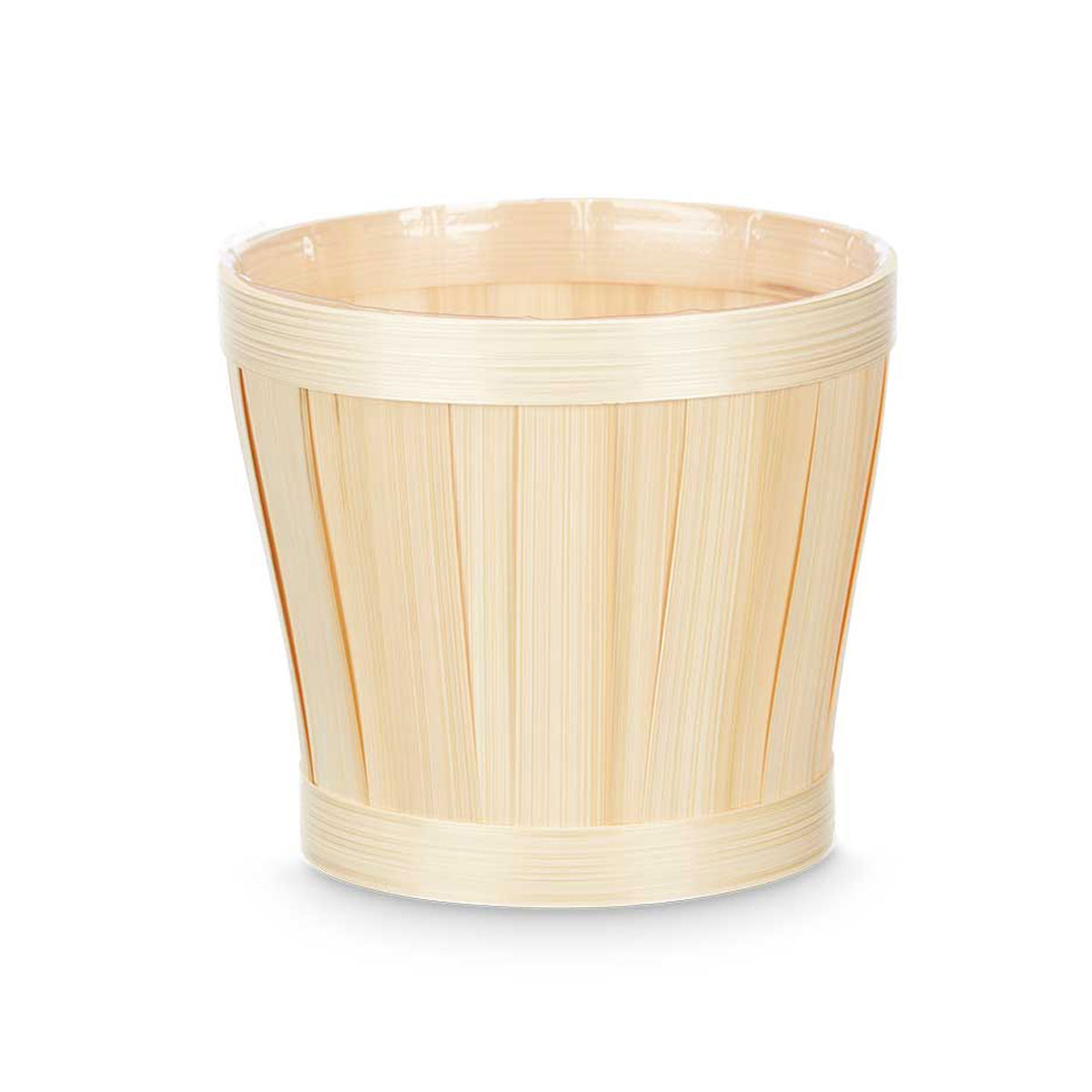 Vaso bege em bambu 15cm