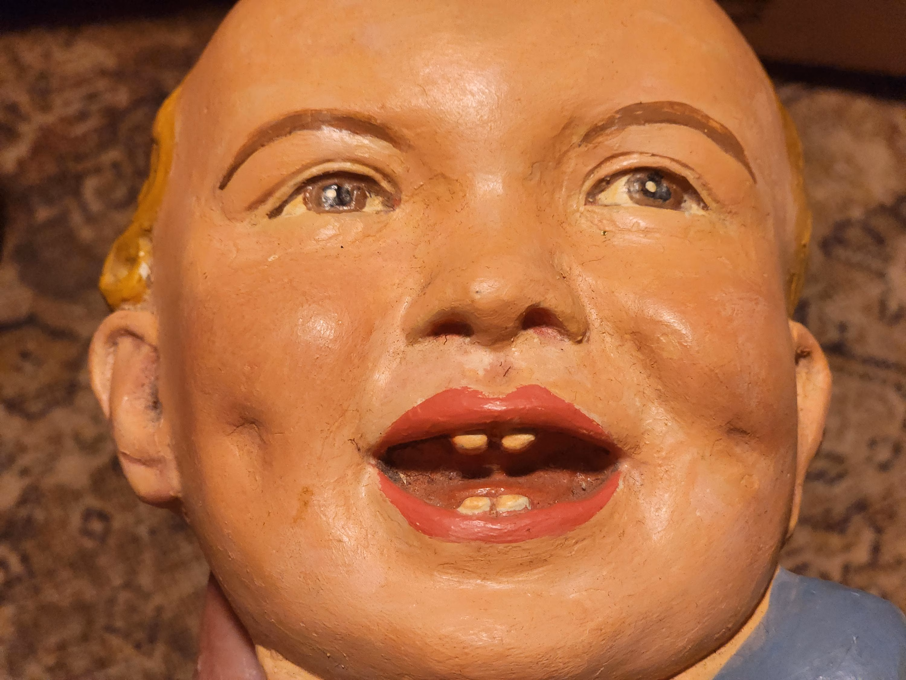 Vintage Wall Plaque, Chalkware, Smiling Child