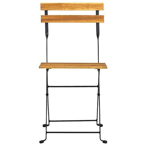 NNEVL Folding Garden Chairs 8 pcs Steel and Solid Wood Acacia