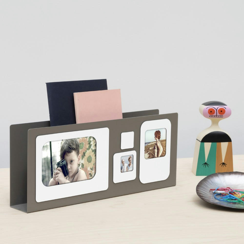 MAIL - Porte lettres cadre photo métal gris