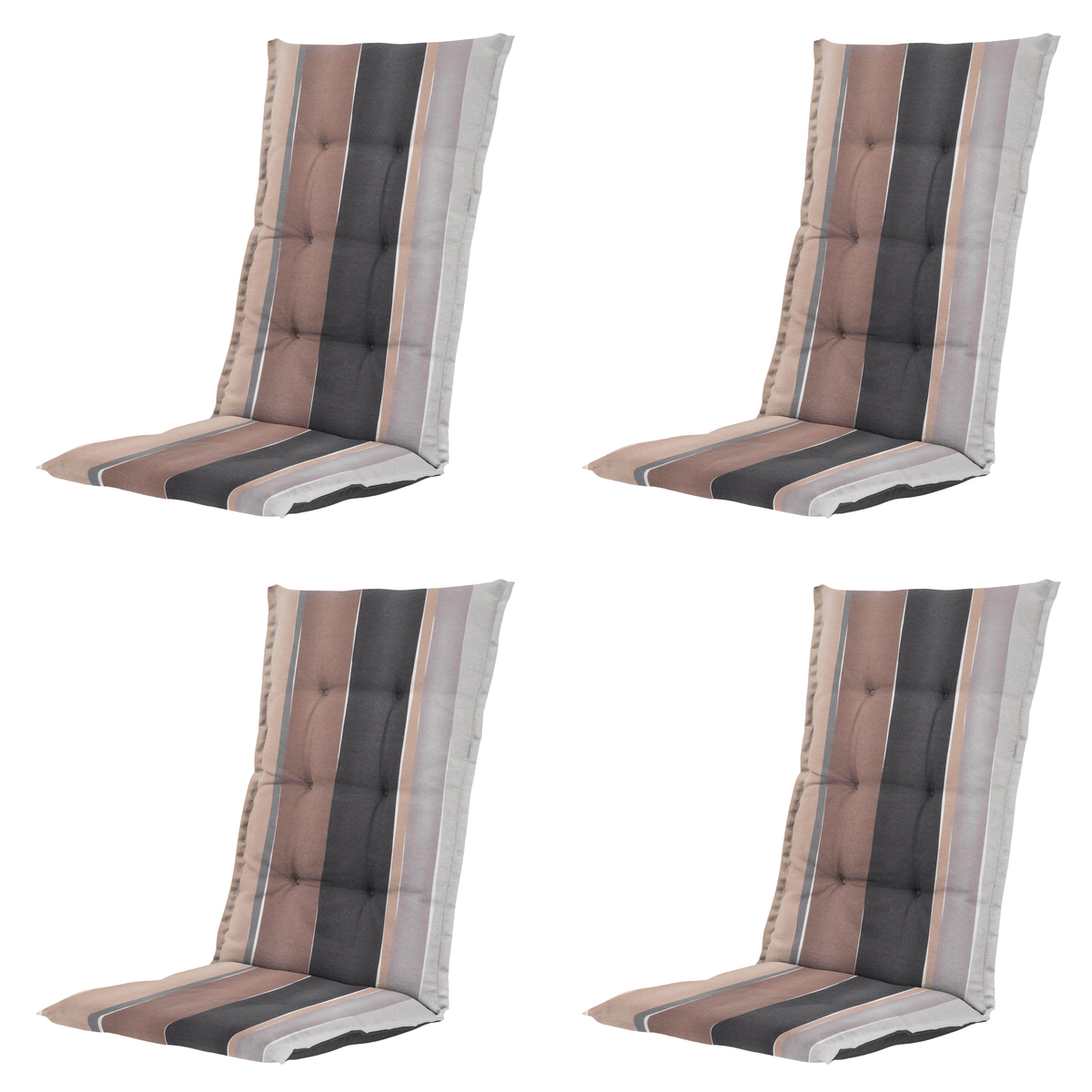 Madison tuinstoelkussen hoge rug Nox - mulitkleur - 123x50x5cm - set van 4