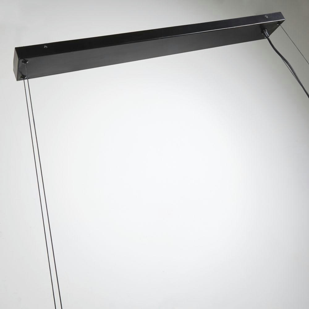 ALEZIO - Suspension industrielle rampe 5 spots en jujubier et métal noir