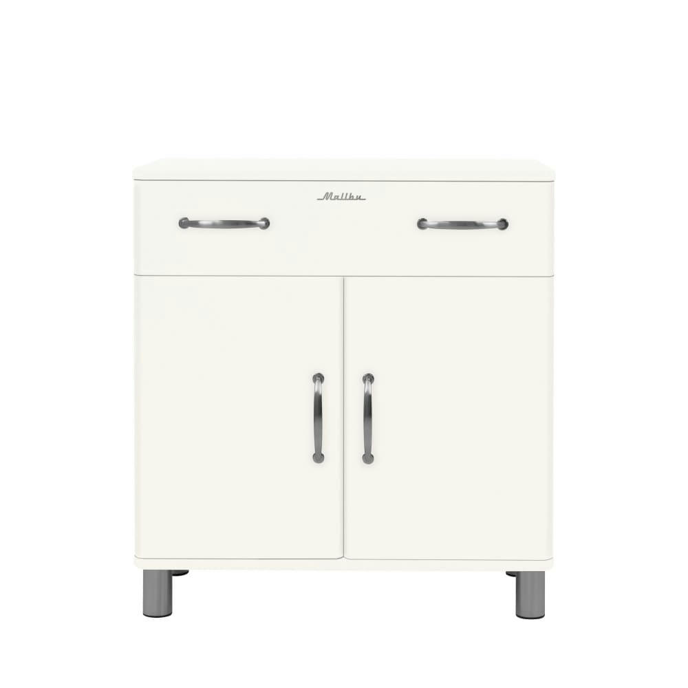 MALIBU - Petit buffet vintage L86cm blanc cassé