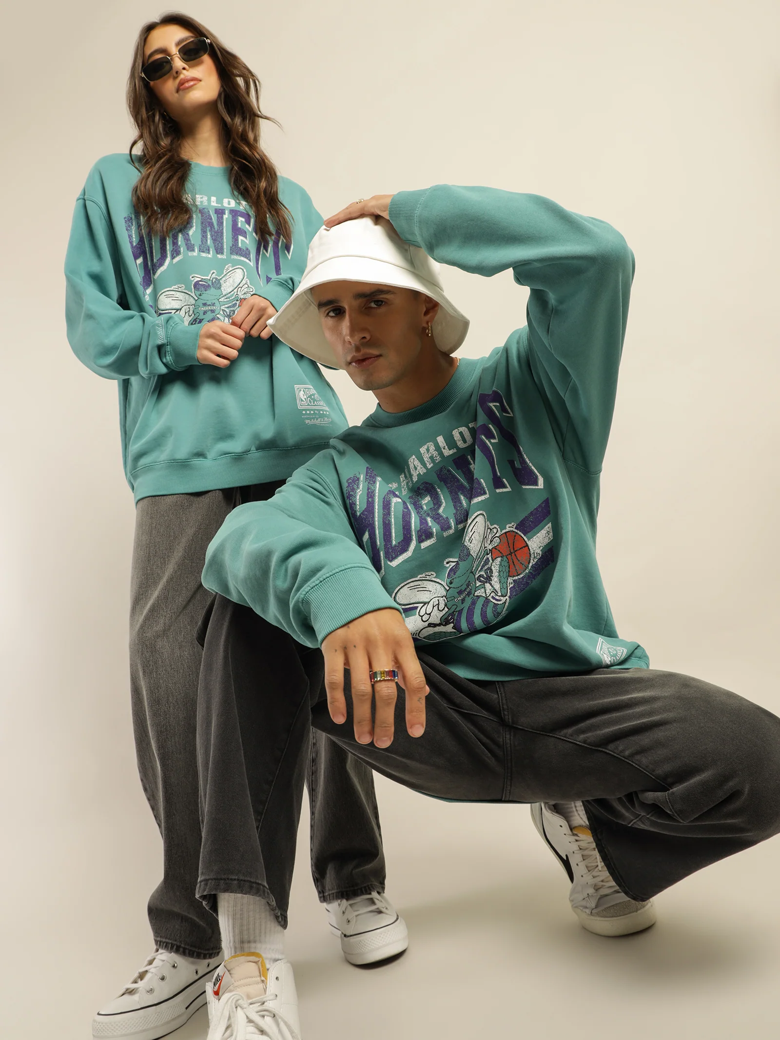 Vintage Stadium LG Charlotte Hornets Crew