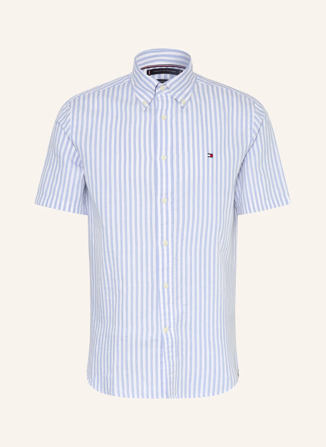 TOMMY HILFIGER Kurzarm-Hemd Regular Fit mit Leinen