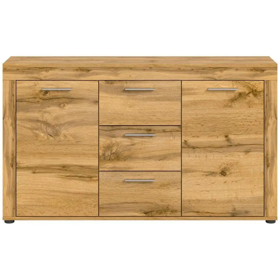 Hioshop Jam dressoir 2 deuren- 3 lades eiken decor