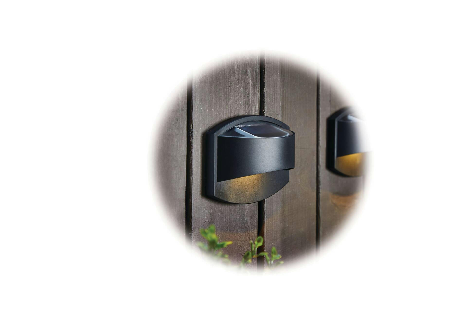 NOMA Outdoor Drake Warm White 5 LM LED Solar Wall Mounted Deck Lights, Black