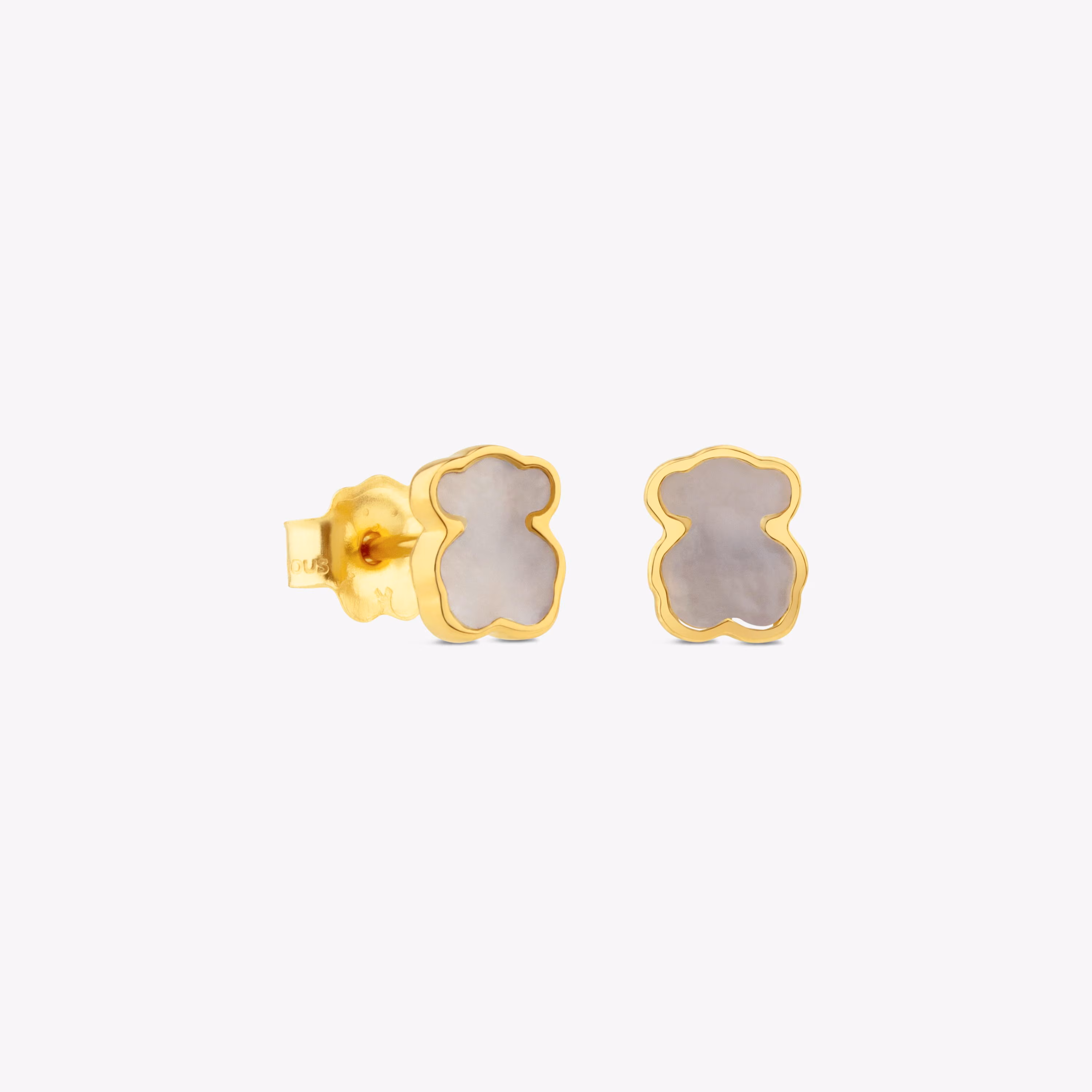 Pendientes oso de oro y nácar XXS