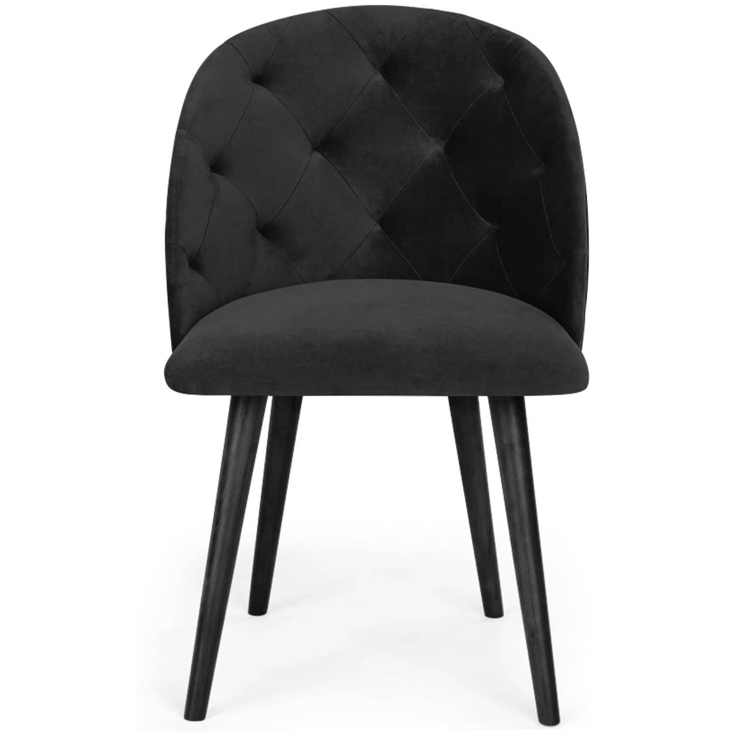 HONOR - Chaise velours noir
