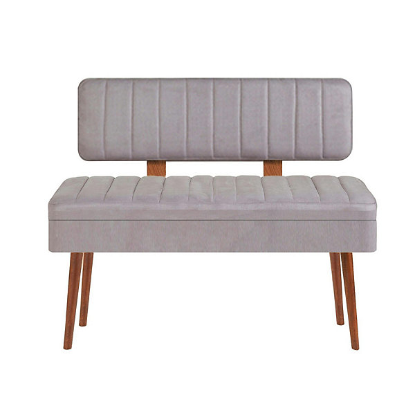 Banc d'entrée avec rangement tissu gris JENA