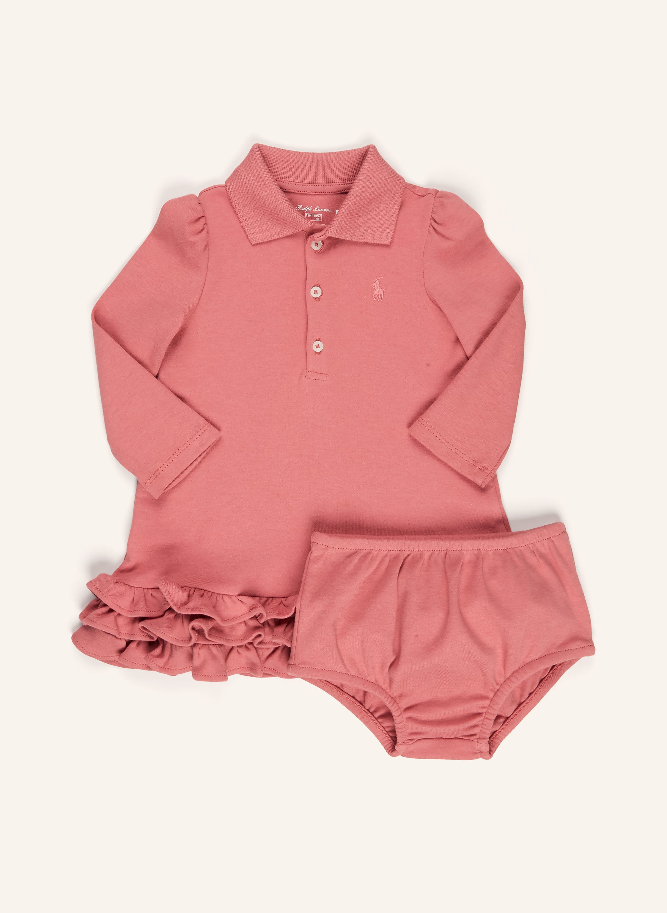 POLO RALPH LAUREN Set: Polokleid mit Rüschen und Hose