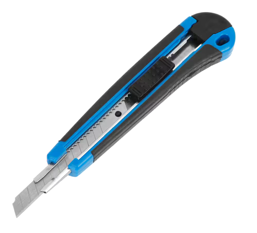 Mastercraft Snap-Off Utility Knife, 9-mm, Black/Blue