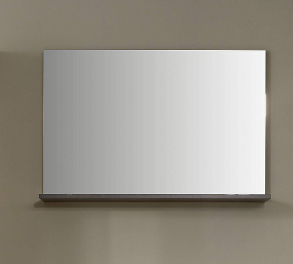 COAST - Meuble d'entrée - Miroir avec tablette mélaminé gris ciment. L-H-P: 90x62x20 cm.