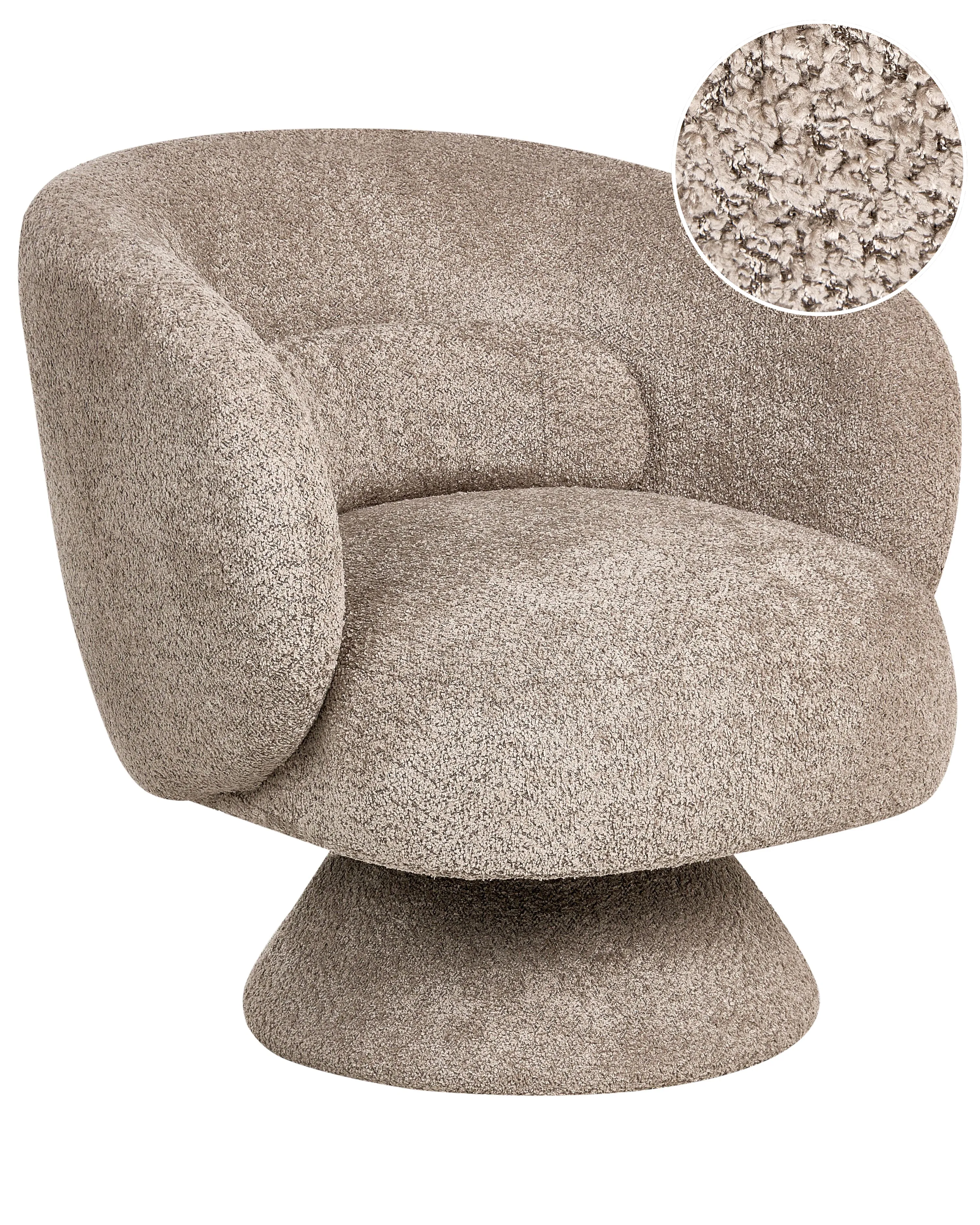 Swivel Armchair LIEKSA Boucle Beige