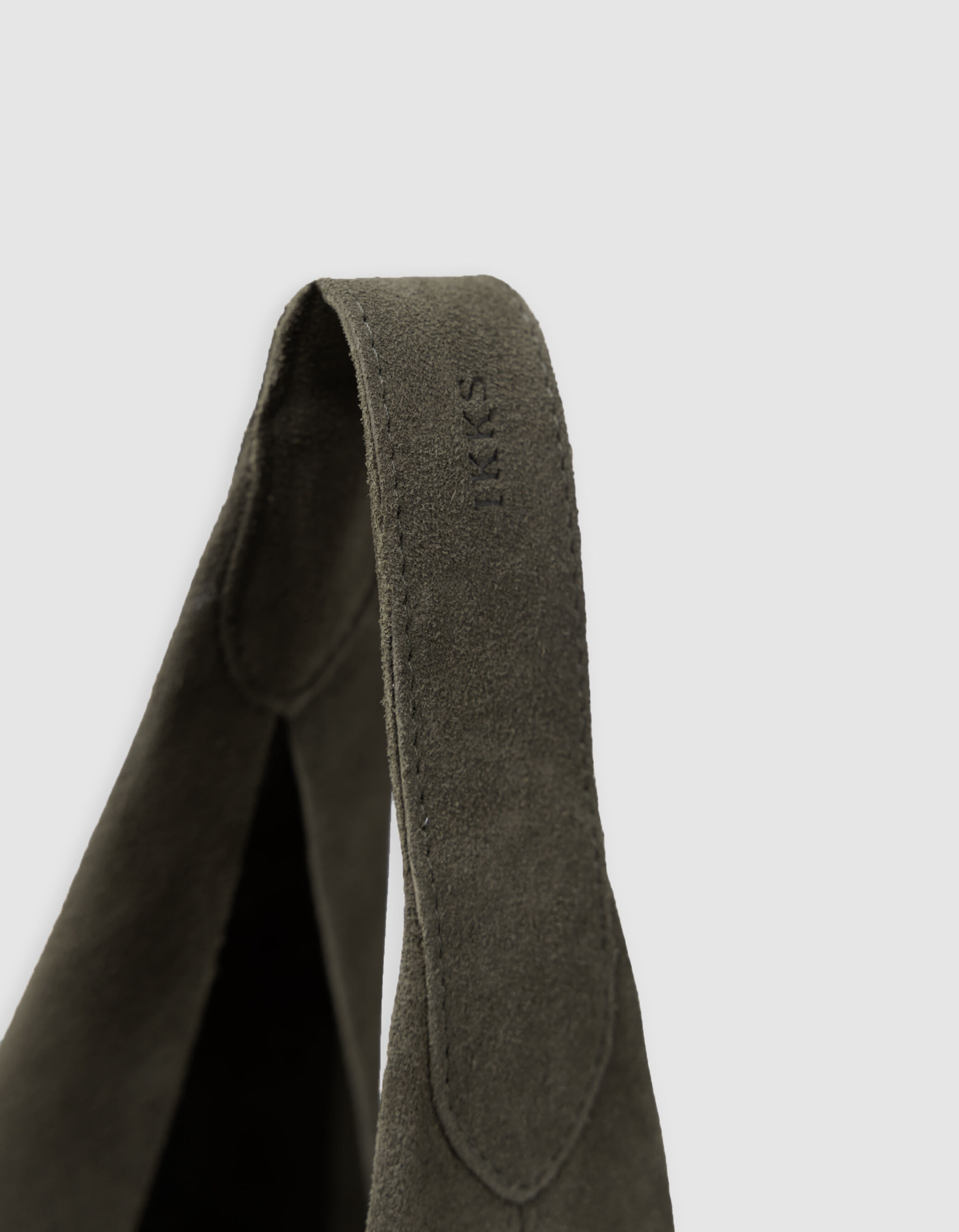 Sac Hobo kaki cuir velours