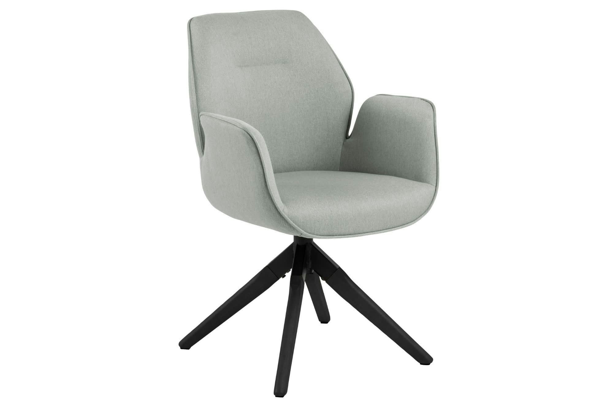 RUBEN - Fauteuil de salle à manger tissu et bois noir
