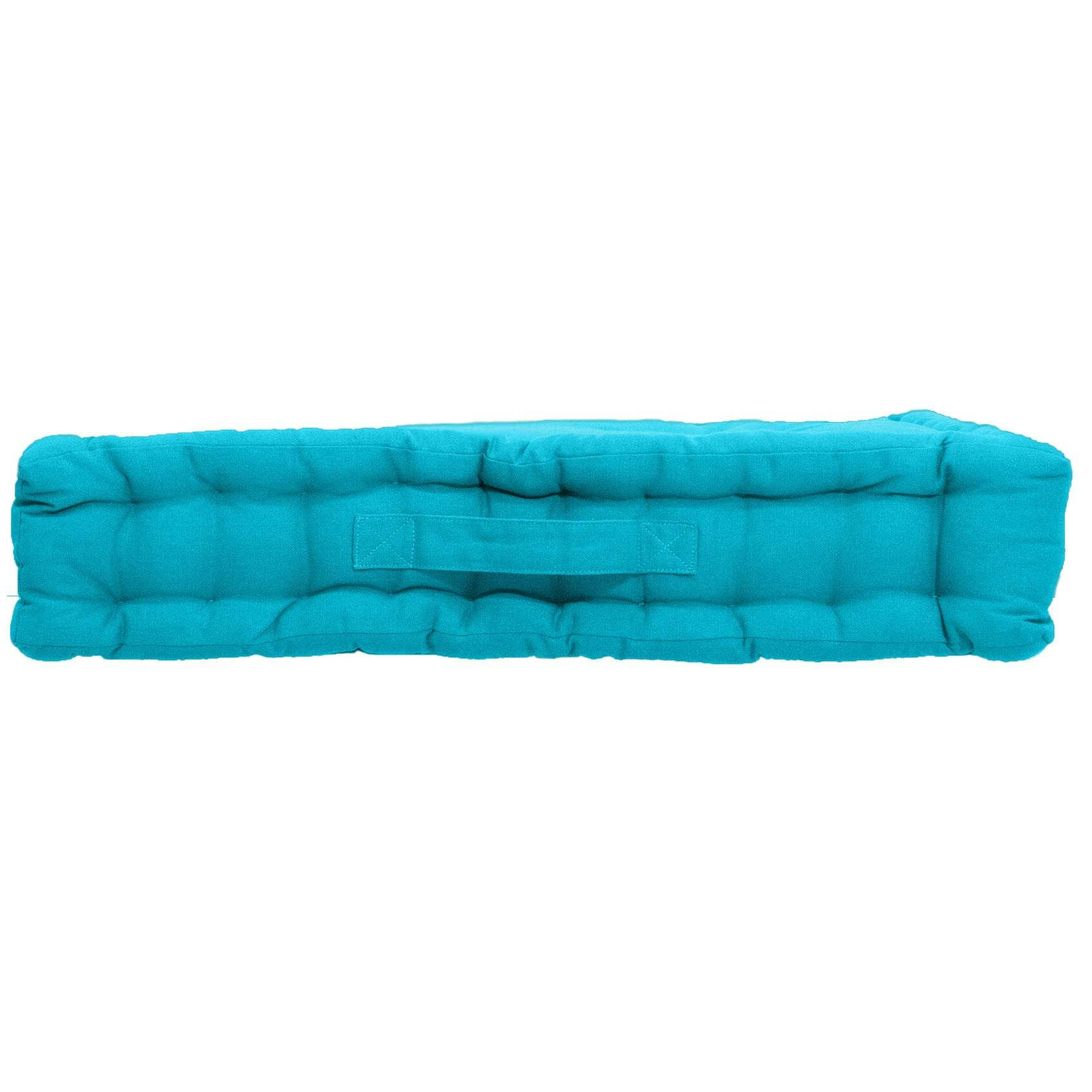- Coussin de sol uni en coton Turquoise 50x50cm