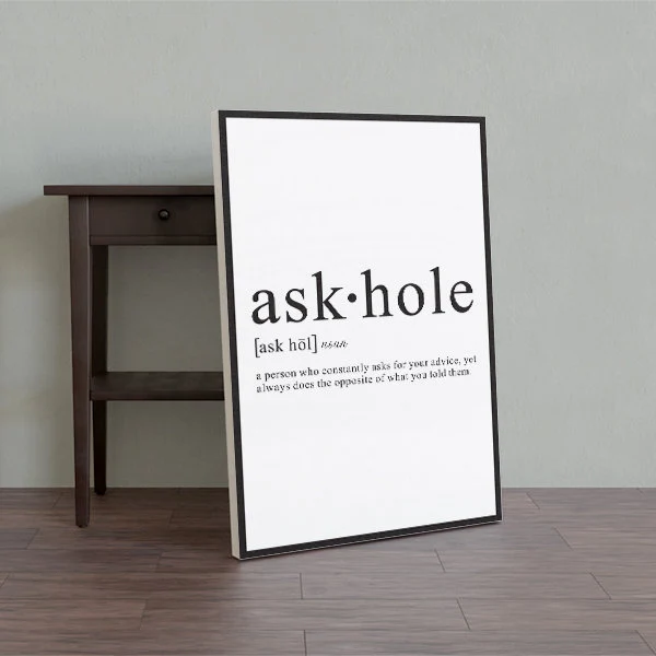 Askhole Definition Canvas Poster