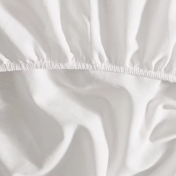 Drap housse en coton bonnet 30 cm Blanc 90x190 cm STUDIO