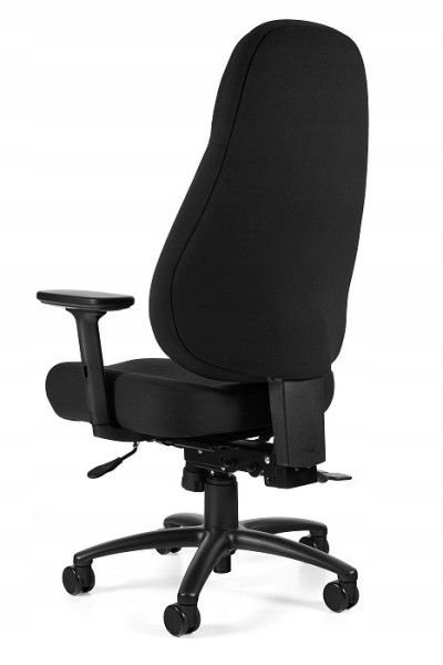 Ergonomiczny fotel Saga 639 czarny tkanina użytkowanie 24h