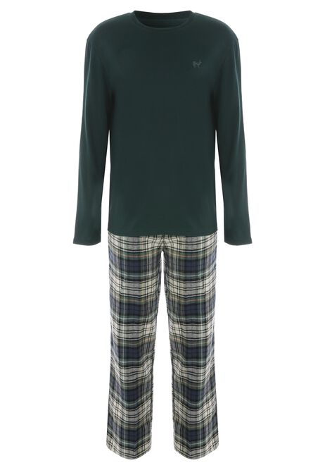 Older Boys Green Check Family Pyjama Set