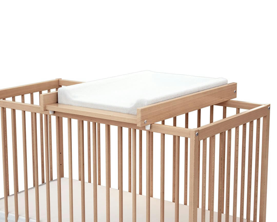 ESSENTIEL - Plan à langer blanc et hêtre verni