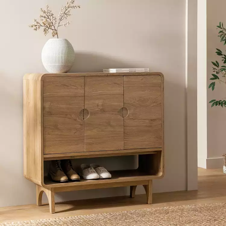 Habitat Nantes 3 Door Shoe Storage Cabinet - Oak
