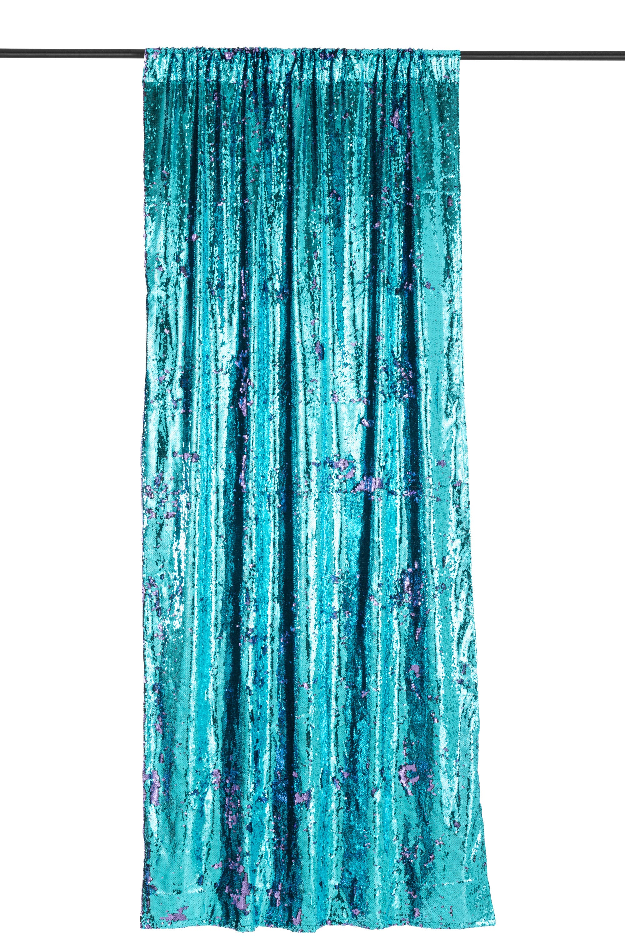 J-Line gordijn Omkeerbaar Sequin - textiel - blauw/paars
