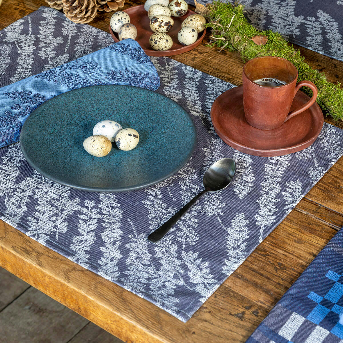ORIGIN NATURE - Set de table en coton denim 50 x 36